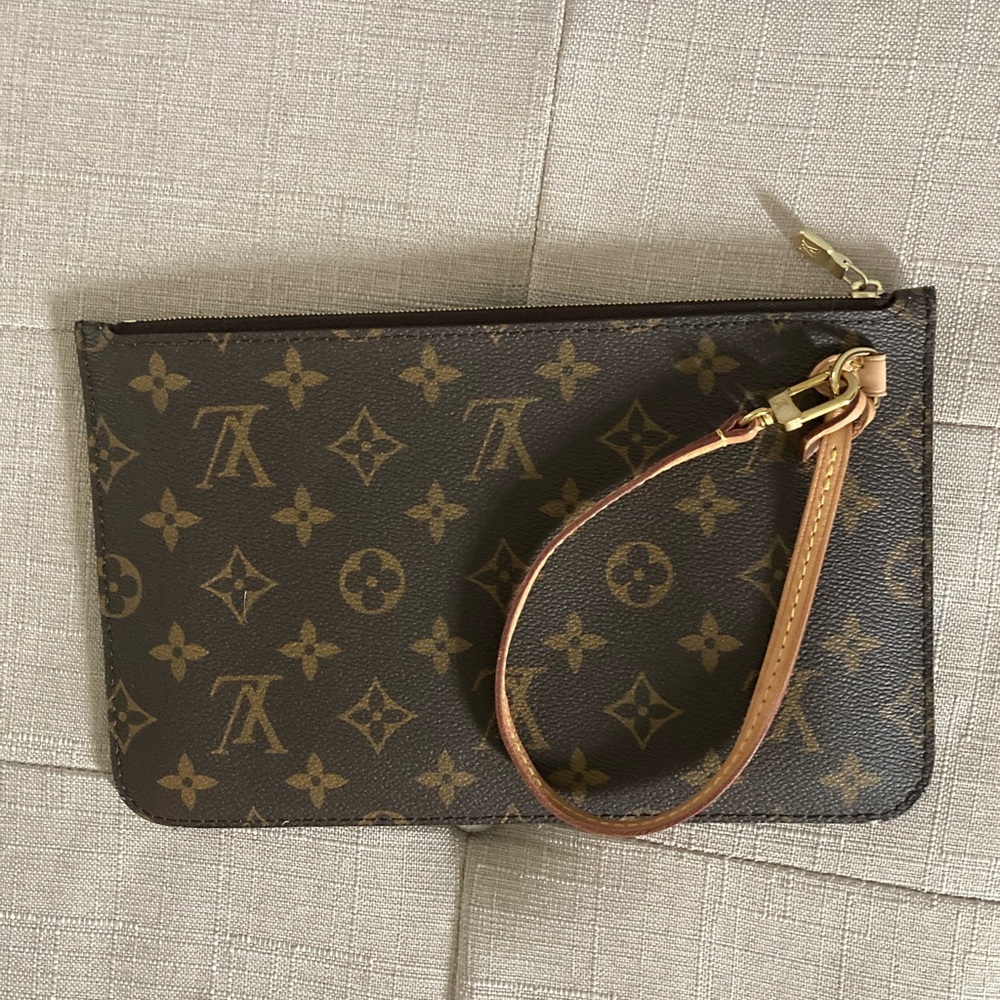 Louis Vuitton Monogram Clutch in Brown and Tan Neverfull MM Pouchette